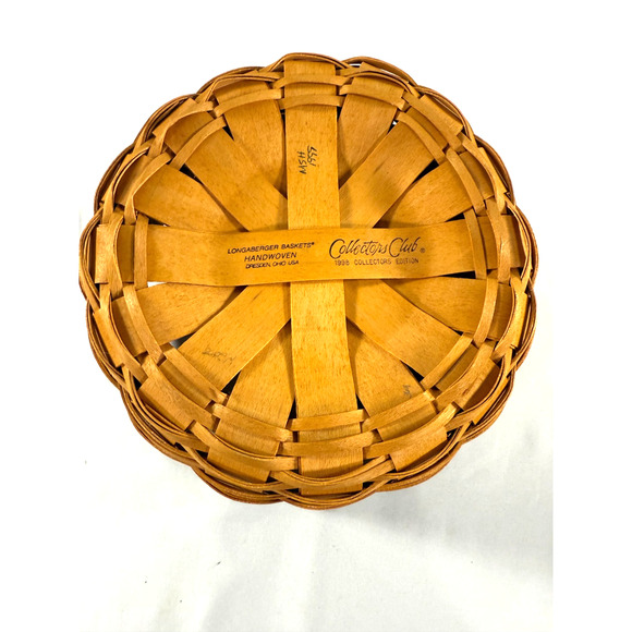 1998 Longaberger Collector's Club Renewal Basket 2 Braided Ears 8.5"RD x 4"H - Picture 3 of 3